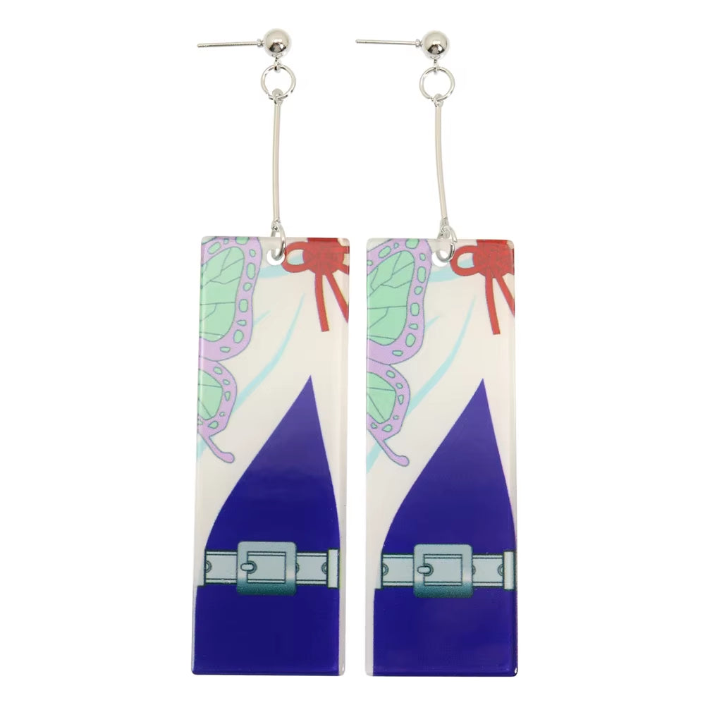 Fashion Acrylic Tanjiro Earrings Anime Cosplay Props Hanafuda Drop Long Earrings for Women Girls Jewelry