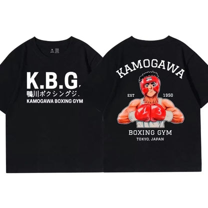 Classic Anime Hajime No Ippo Kamogawa Boxing Gym T Shirt Men Women Makunouchi Takamura KGB Graphic Clothing Harajuku Streetwear