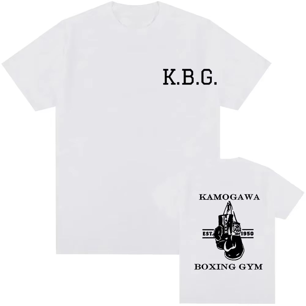 Classic Anime Hajime No Ippo Kamogawa Boxing Gym T Shirt Men Women Makunouchi Takamura KGB Graphic Clothing Harajuku Streetwear