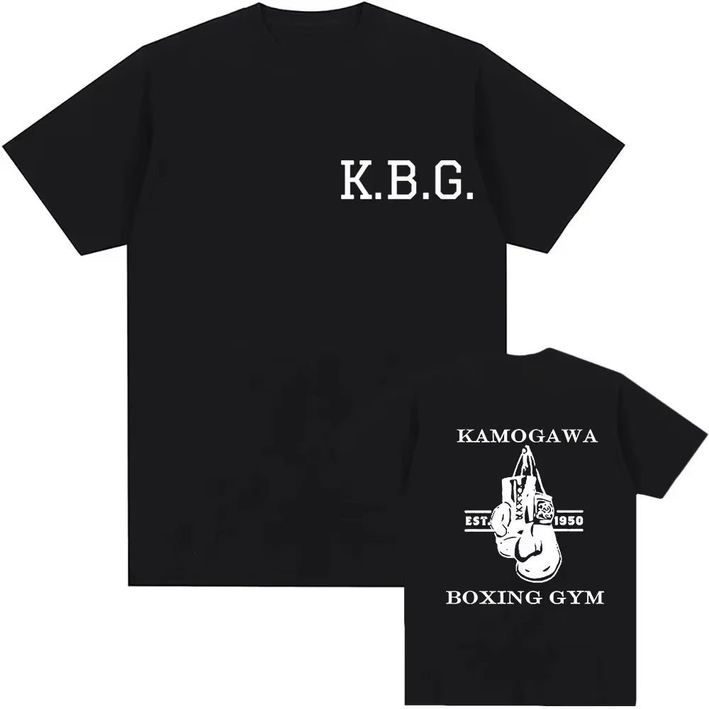 Classic Anime Hajime No Ippo Kamogawa Boxing Gym T Shirt Men Women Makunouchi Takamura KGB Graphic Clothing Harajuku Streetwear