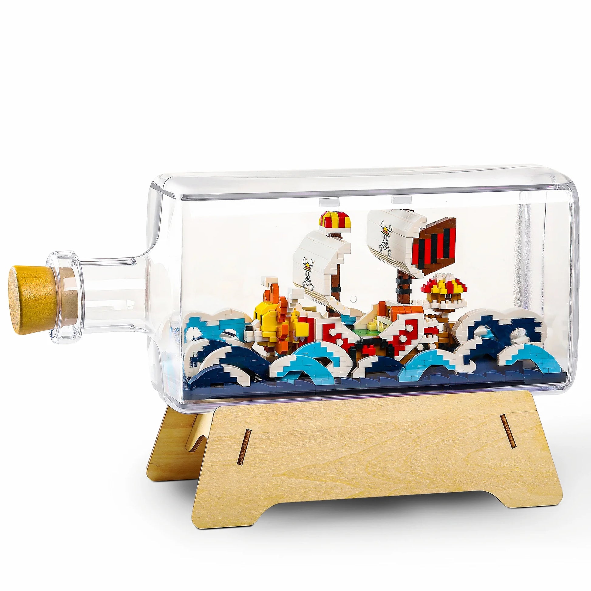 Pirate Ship Micro Mini Building Block Set 1 Piece Anime Thousand Sunny in a Bottle Toy