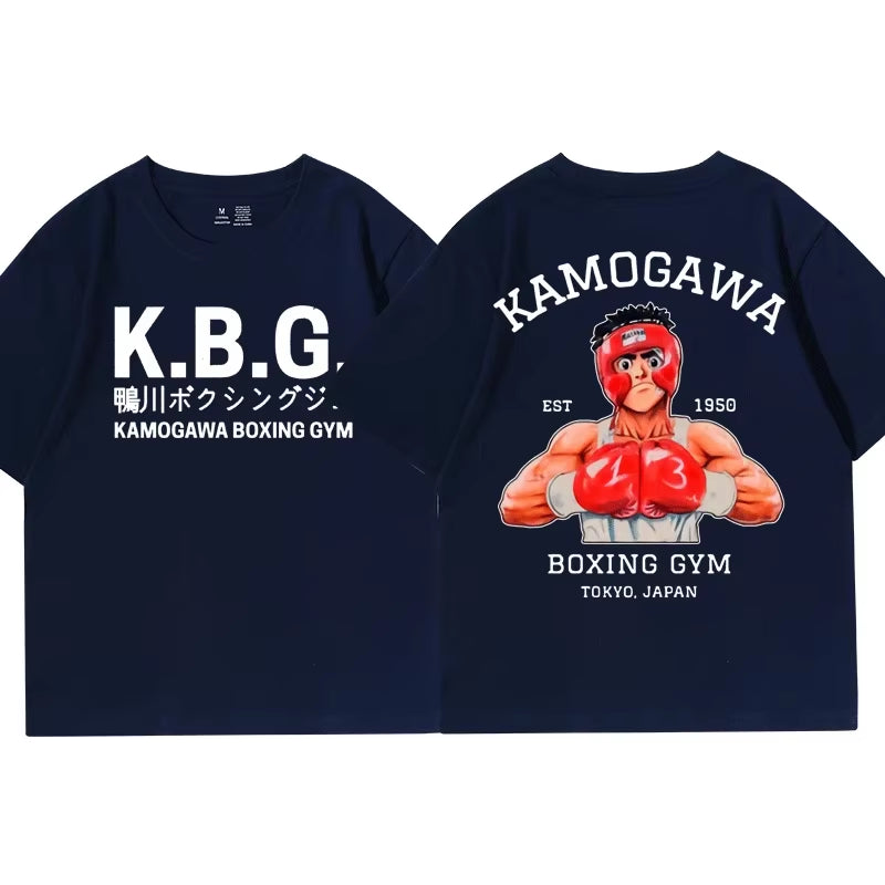 Anime Hajime No Ippo Kamogawa Boxing Gym T Shirt Men Women Makunouchi Takamura KGB Graphic T-Shirts Clothing Harajuku Streetwear