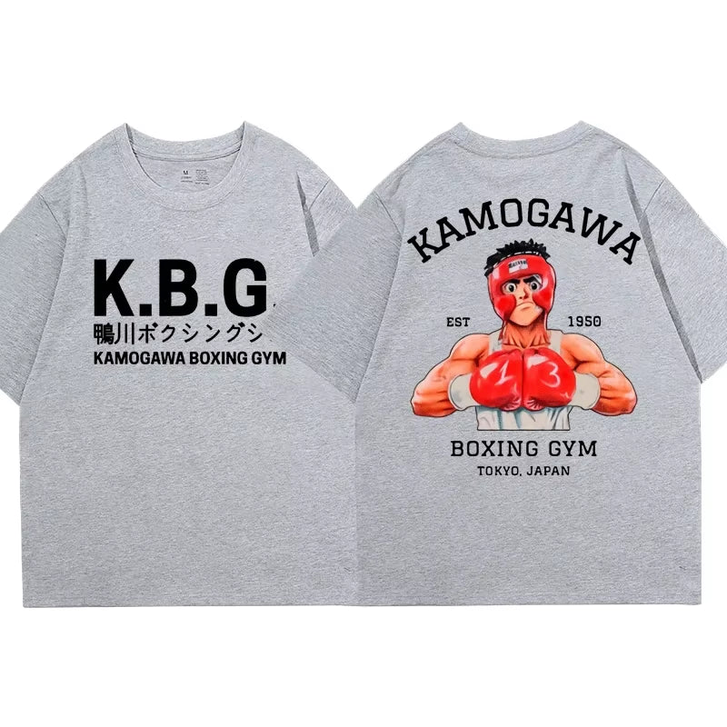 Anime Hajime No Ippo Kamogawa Boxing Gym T Shirt Men Women Makunouchi Takamura KGB Graphic T-Shirts Clothing Harajuku Streetwear