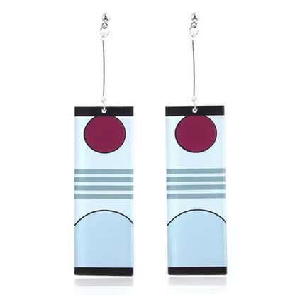 Fashion Acrylic Tanjiro Earrings Anime Cosplay Props Hanafuda Drop Long Earrings for Women Girls Jewelry