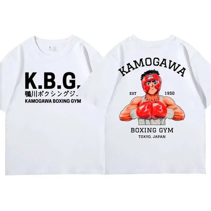 Classic Anime Hajime No Ippo Kamogawa Boxing Gym T Shirt Men Women Makunouchi Takamura KGB Graphic Clothing Harajuku Streetwear