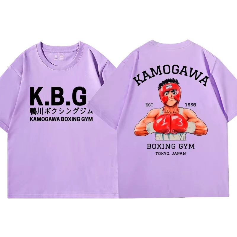 Anime Hajime No Ippo Kamogawa Boxing Gym T Shirt Men Women Makunouchi Takamura KGB Graphic T-Shirts Clothing Harajuku Streetwear