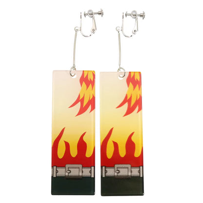 Fashion Acrylic Tanjiro Earrings Anime Cosplay Props Hanafuda Drop Long Earrings for Women Girls Jewelry