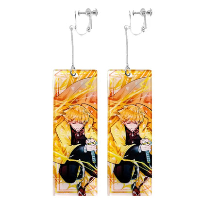 Fashion Acrylic Tanjiro Earrings Anime Cosplay Props Hanafuda Drop Long Earrings for Women Girls Jewelry