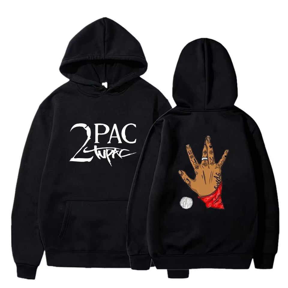 Gangsta Rap 2Pac Hoodie Men Fashion Coat Casual Hoodies Kids Hip Hop Gangsta 2Pac Tupac Shakur Hoodie Sweatshirt Women Oversized