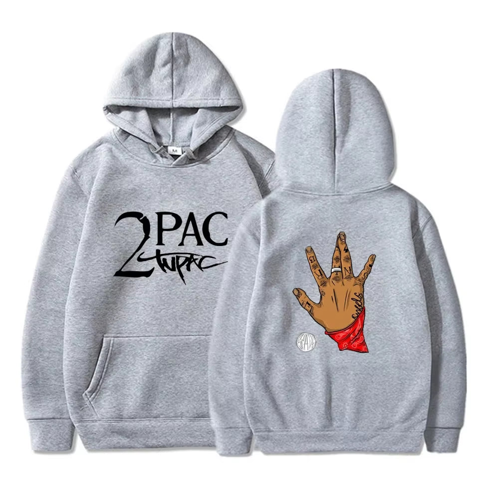 Gangsta Rap 2Pac Hoodie Men Fashion Coat Casual Hoodies Kids Hip Hop Gangsta 2Pac Tupac Shakur Hoodie Sweatshirt Women Oversized